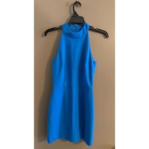 French Connection Blue Whisper Racer Neck Dress